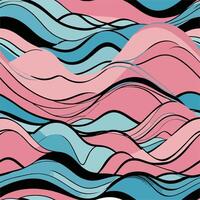 Abstract Pink and Blue Wave Pattern Design for Textile Print vector
