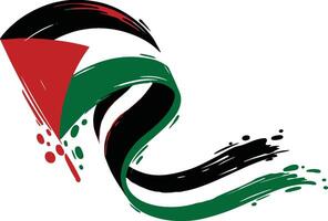 the flag of palestine is painted on a white background vector