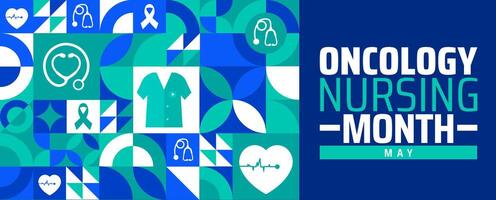 Oncology Nursing Month geometric shape pattern background banner or poster design template. observed every year in May. vector