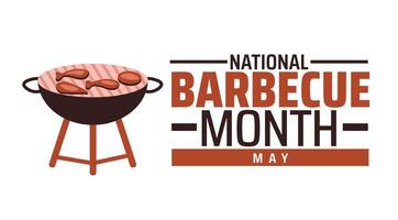 National Barbecue Month background banner or poster design template. observed every year in May. Holiday concept. Use to any Template, card, poster, placard, template. vector