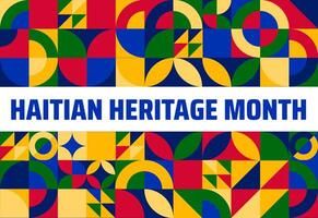 Haitian heritage month geometric shape pattern background banner or poster design template. observed every year in May. Holiday concept. Use to any Template, card, poster, placard, template. vector