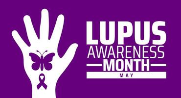 Lupus Awareness Month background banner or poster design template. observed every year in May. vector