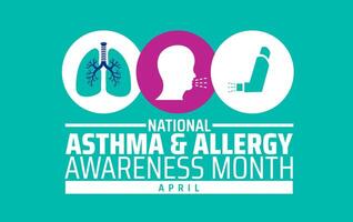 National Asthma and Allergy Awareness Month background banner or poster design template. observed every year in May. Holiday concept. Use to any Template, card, poster, placard. vector
