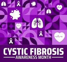 Cystic Fibrosis Awareness Month geometric shape pattern background banner or poster design template. observed every year in May. Holiday concept. Use to any Template, card, poster, placard, template. vector