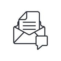 e mail icon line style vector