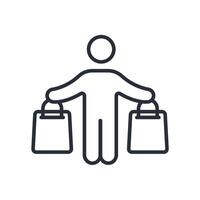 shopper icon line style vector