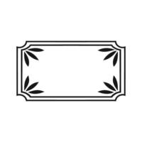 Decorative Rectangular Frame with Leaf Accents vector