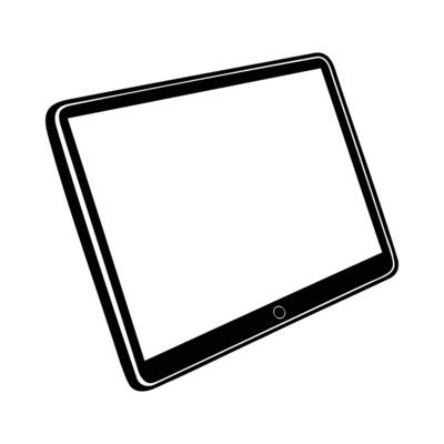 Blank Tablet Device Silhouette Illustration