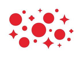 Red Sparkle and Circle Elements, Festive Abstract Geometric Decoration vector