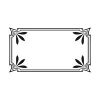 Decorative Rectangular Frame with Floral Corner Accents Illustration vector