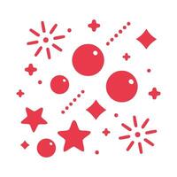 Red Festive Sparkle and Star Design vector