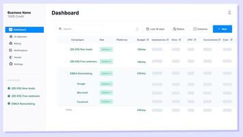 dashboard ui template vector