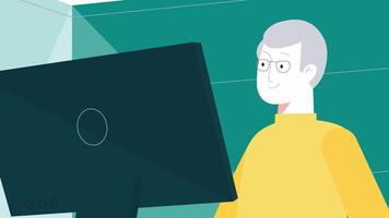 Man typing on keyboard vector