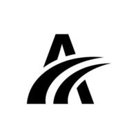 A logo with a curved line and a curved arrow vector