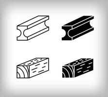 Iron profile and timber icon design. Simple linear and flat construction icon set. vector