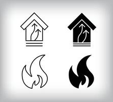 Heat preservation and floor heating icon design. Simple linear and flat construction icon set. vector