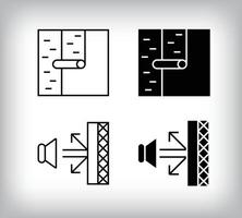 Wall cladding and soundproofing road icon design. Simple linear and flat construction icon set. vector