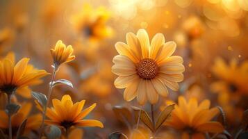 Autumn flowers as fall background or wallpaper. warm colors photo