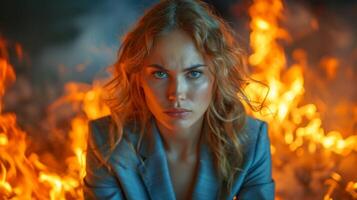 The concept of emotional and professional burnout. wrong life work balance photo