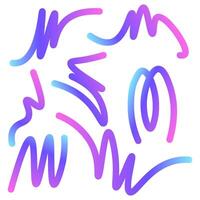 Abstract wavy gradient color lines set vector