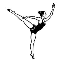 Flying High Unique Gymnast Dancer in Full Extension vector