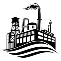 Stylized Downtown City Skyline Silhouette vector