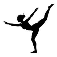 Precision and Power Gymnast Dancer in Silhouette vector