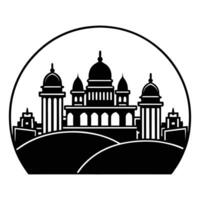 Abstract Skyline Art in Monochrome Style vector
