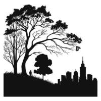Silhouette of Iconic Urban Architecture vector