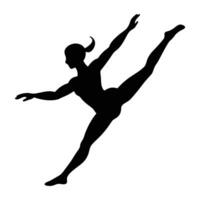 Strength and Elegance Gymnast in Dynamic Leap Pose vector
