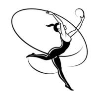 Elegance Unleashed Gymnast Dancer in Powerful Motion vector