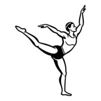Grace in Motion Silhouette of a Powerful Gymnast Dancer vector