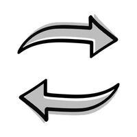Replace Arrow Outline Icon with Halftone Shadow. illustration vector