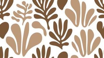 Modern Abstract Botanical Seamless Pattern in Earth Tones vector