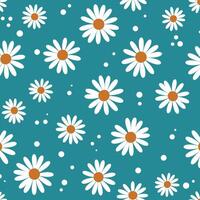 Scattered Daisy Flowers and Dots Pattern vector