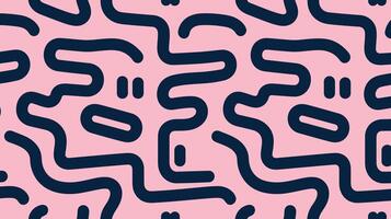 Modern Abstract Dark Blue Curved Line Pattern on Pink Background vector
