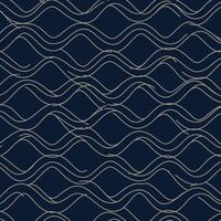 Seamless Abstract Wave Pattern with Hand-Drawn Lines on Dark Background vector
