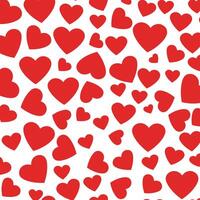 Scattered Red Hearts Seamless Pattern vector