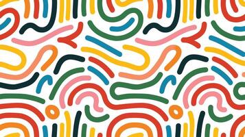Colorful Abstract Curvy Lines Pattern vector
