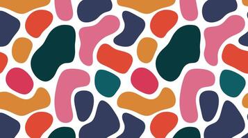Modern Abstract Pattern with Organic Shapes in Vibrant Colors vector