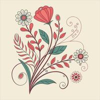 Boho Flowers Design vector