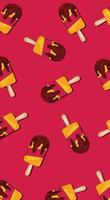 Ice cream pattern on pink background. Creative concept vector