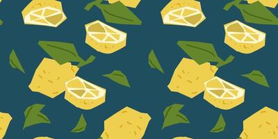 Lemon seamless pattern vector
