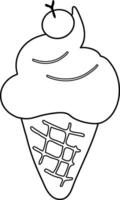 Ice cream cone outline - line icon simple vector