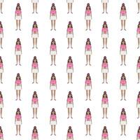 Repetitive pattern of a person in pink and white vector