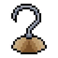 Pirate hook with pixel art vector