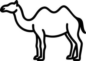 A camel is standing in a line drawing vector