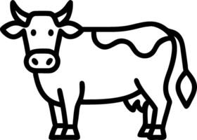 A cow is standing in a line drawing vector