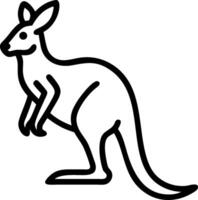 A black and white drawing of a kangaroo vector
