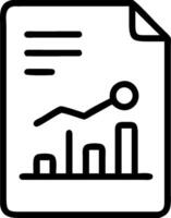 A black and white image of a document with a graph vector